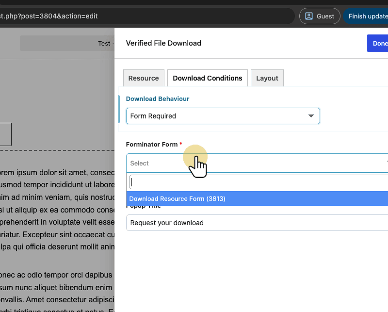 Select "Download Resource Form (3813)"