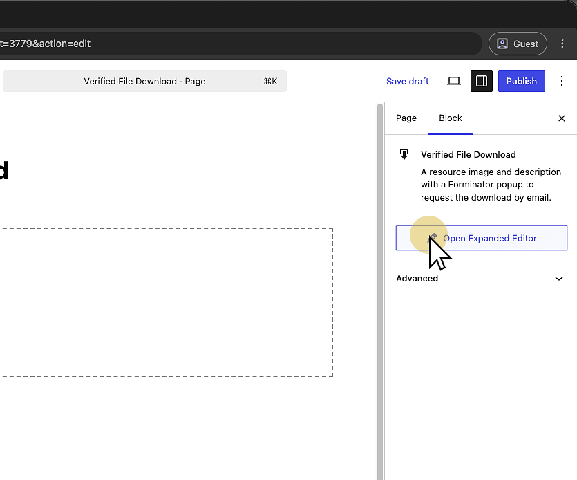 Click "Open Expanded Editor"