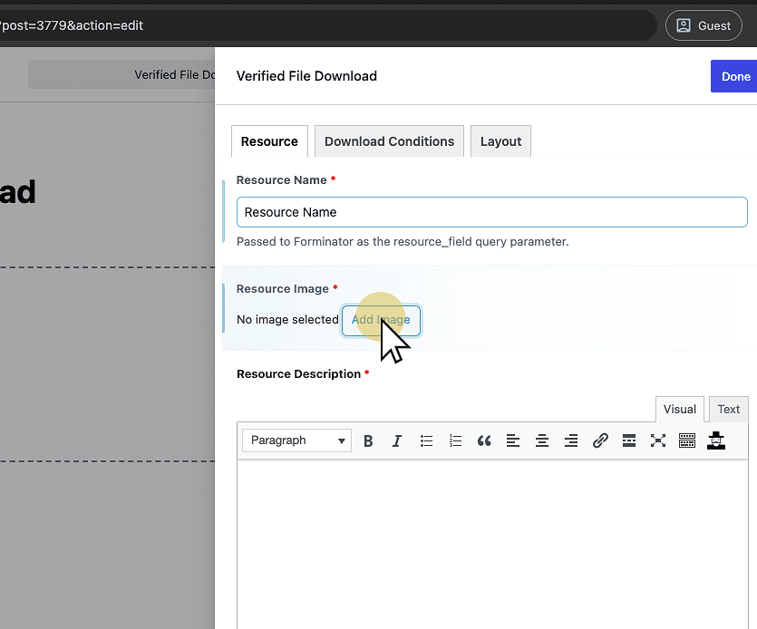 Add Resource Image